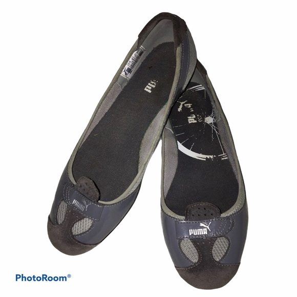 Puma ballet flat Zandy size 9.5 gray patent suede